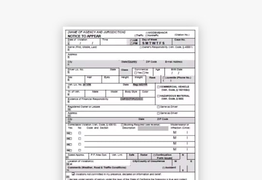 traffic ticket citation