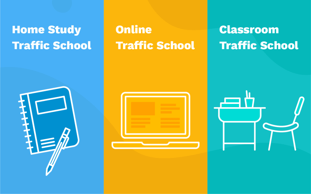 types of traffic schools - home study traffic school, online traffic school, classroom traffic school