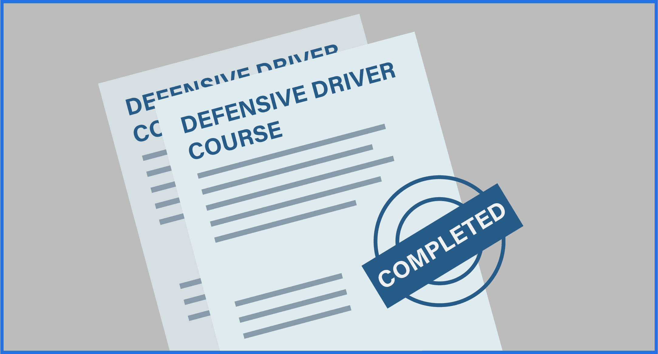 Image showing a defensive driver certificate with a completed sticker on it