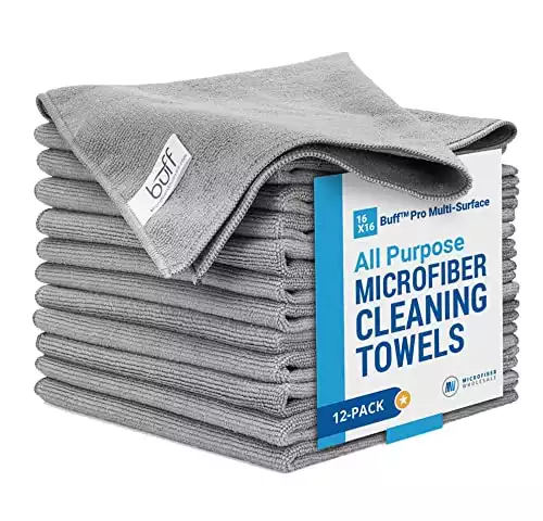 Buff Microfiber Cleaning Cloths (12 Pack) | Size 16