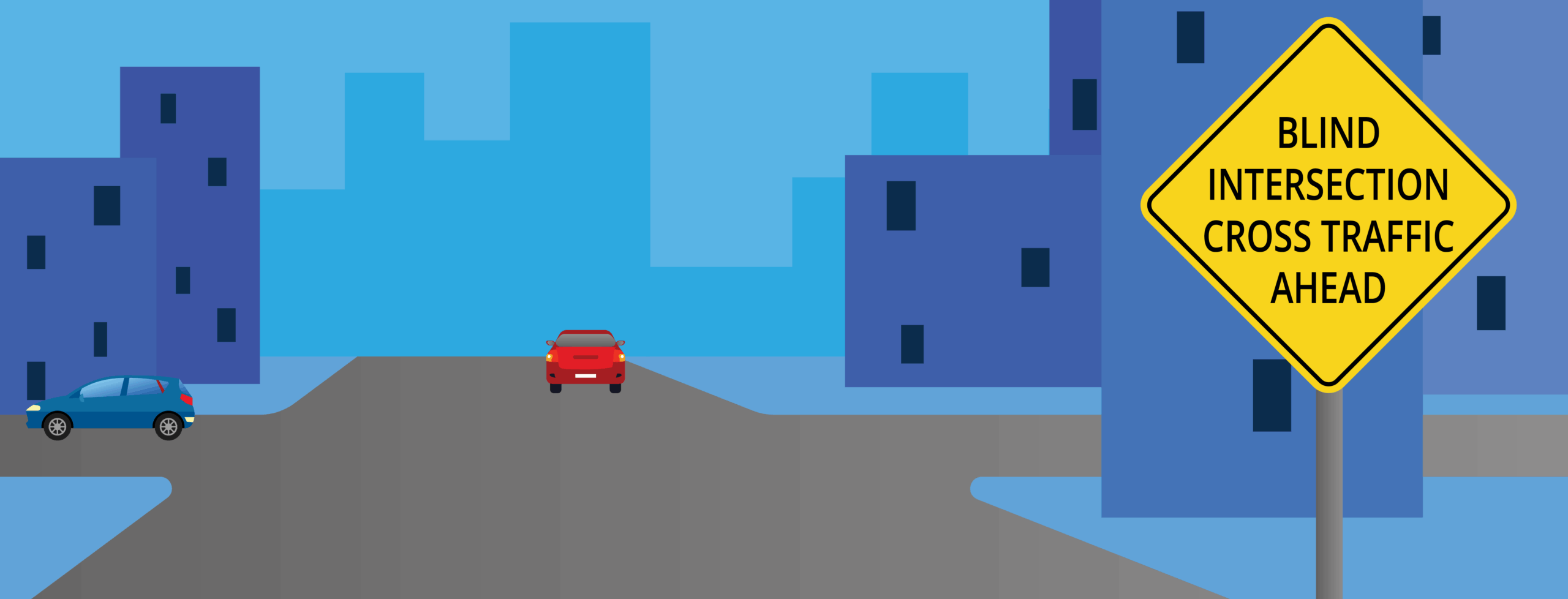 Blind Intersection Cross Traffic Ahead
