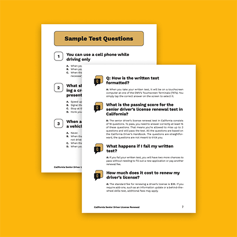 California Driver License Sample Questions