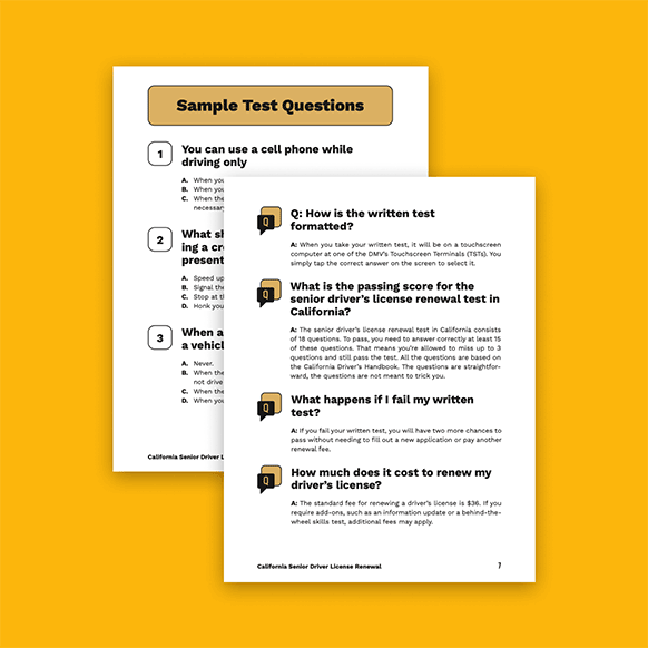 California Driver License Sample Questions